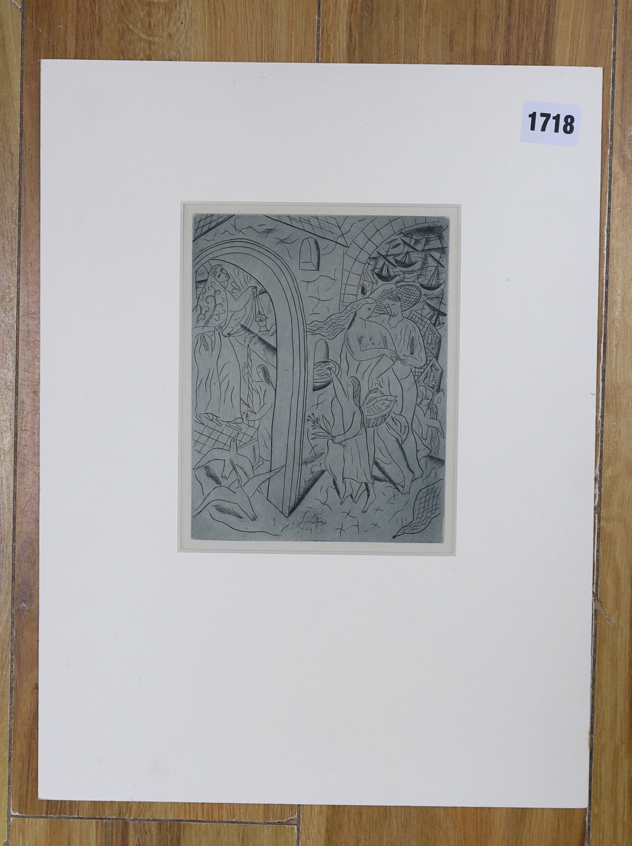 David Jones (1895-1974), line engraving, Vespers II, 17.5 x 14cm.